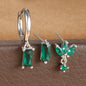 New 18K square le earrings Fashion zircon earrings jewelry three sets of earrings A&S Collection
