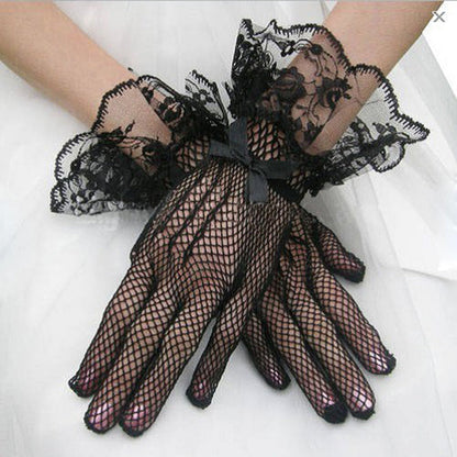 1 pair Knitted stretch mesh gloves A&S Collection