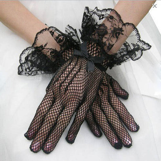 1 pair Knitted stretch mesh gloves A&S Collection
