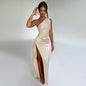 Foreign trade women's new dress sexy one-shoulder slim slit long skirt cross-border backless dress female evening dress A&S Collection