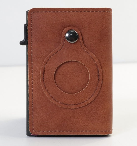 AirTag Wallet Anti Theft Bullet Card Bag Multi-functional Rfid Card Holder Men's Leather Slim Wallets For Airtag Air Tag A&S Collection