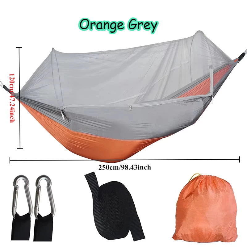 2 Person Outdoor Camping Hammock with Mosquito Net Portable Comfortable Sleeping Tent Hammock Outdoor Furniture Bed