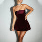 Chic Tube-Top A-Line Dress with Zipper - Perfect for Parties and Evening Glam! CJ