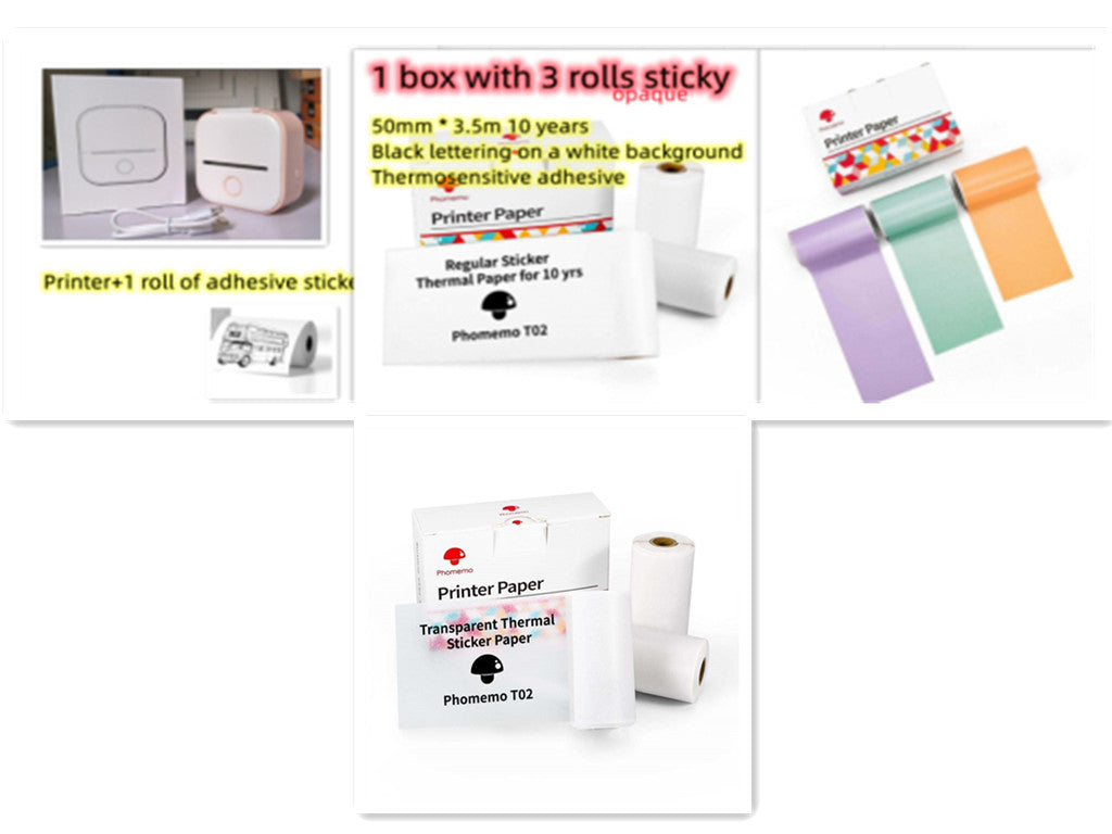 Portable Mini Thermal Label Printer: Home Photo Printer and Student Study Aid with Bluetooth Compatibility – Ideal for Price Tags and Error Correction A&S Collection