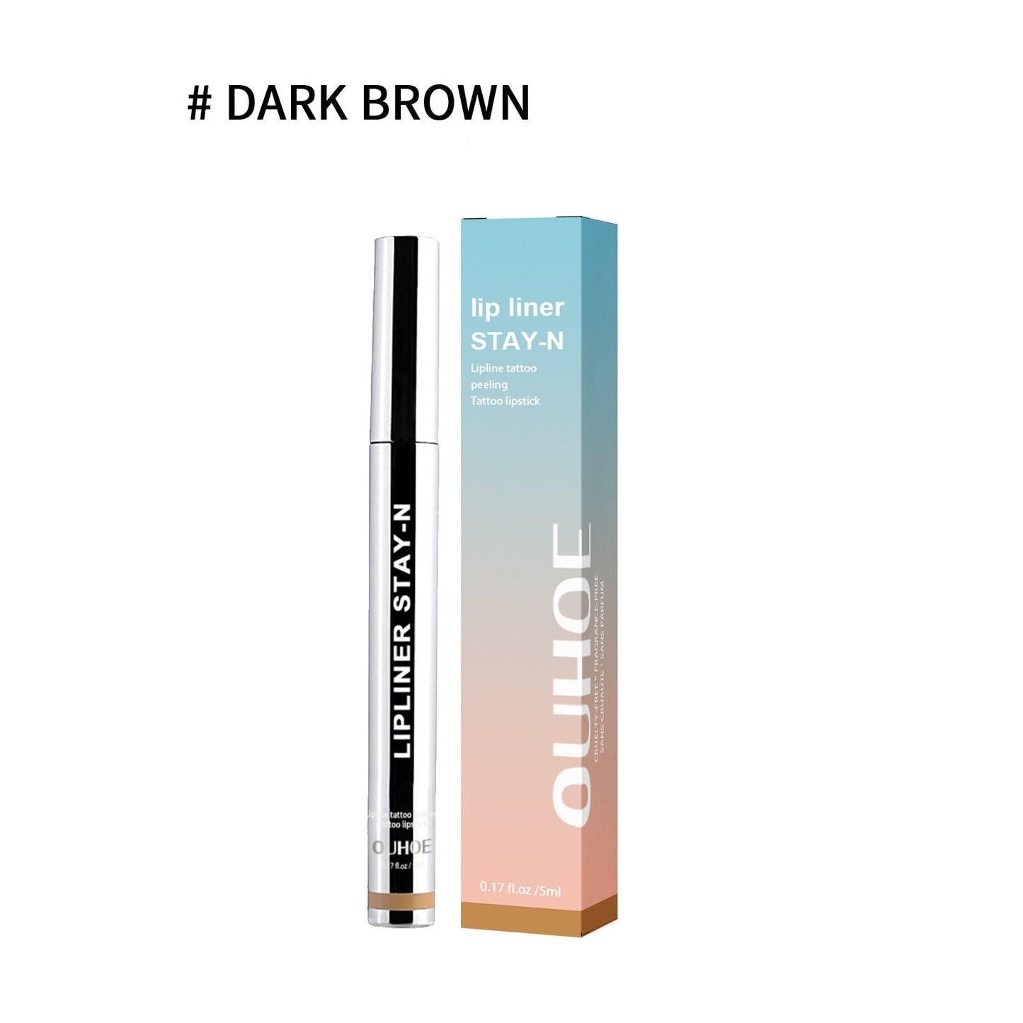 Lip Liner Pen Dark Brown Waterproof Long Lasting Plump Soft Lip Gloss Makeup Cosmetics A&S Collection