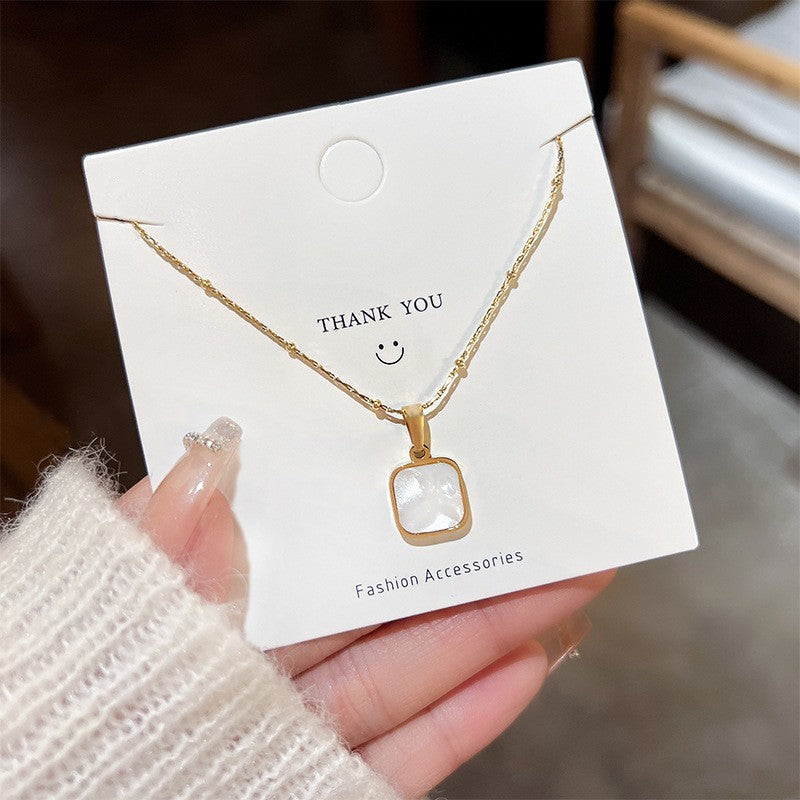 Fashion Titanium Steel Necklace - Light Luxury Design with Advanced Sense for Unique Style CJ
