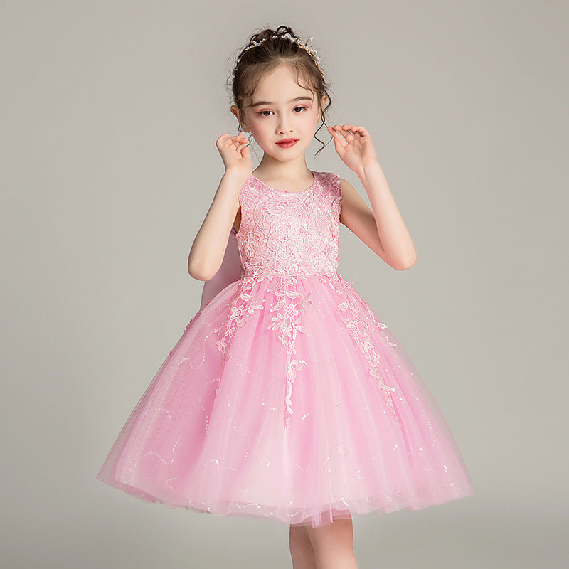 Elegant white lace dress with floral embroidery, perfect for special occasions A&S Collection