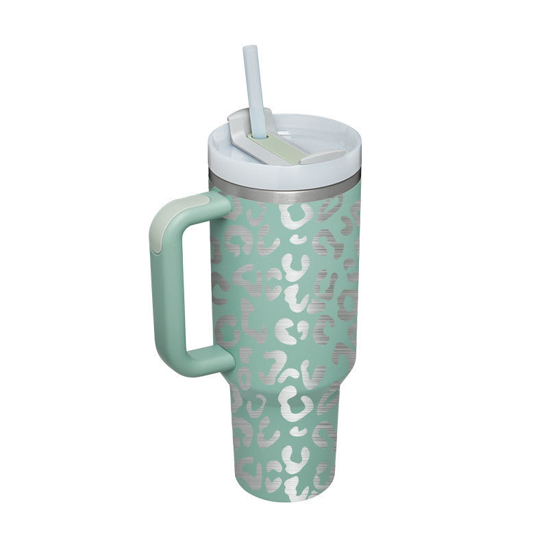 40 Oz Tumbler With Handle Straw Insulated, Stainless Steel Spill Proof Vacuum Coffee Cup Tumbler With Lid Tapered Mug Gifts For Valentine Lover Suitable For Car Gym Office Travel A&S Collection