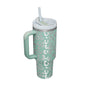 40 Oz Tumbler With Handle Straw Insulated, Stainless Steel Spill Proof Vacuum Coffee Cup Tumbler With Lid Tapered Mug Gifts For Valentine Lover Suitable For Car Gym Office Travel A&S Collection