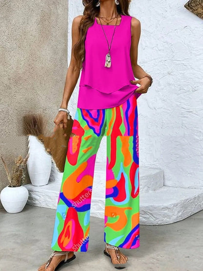 "Sleeveless Vest Pant Suit CJ