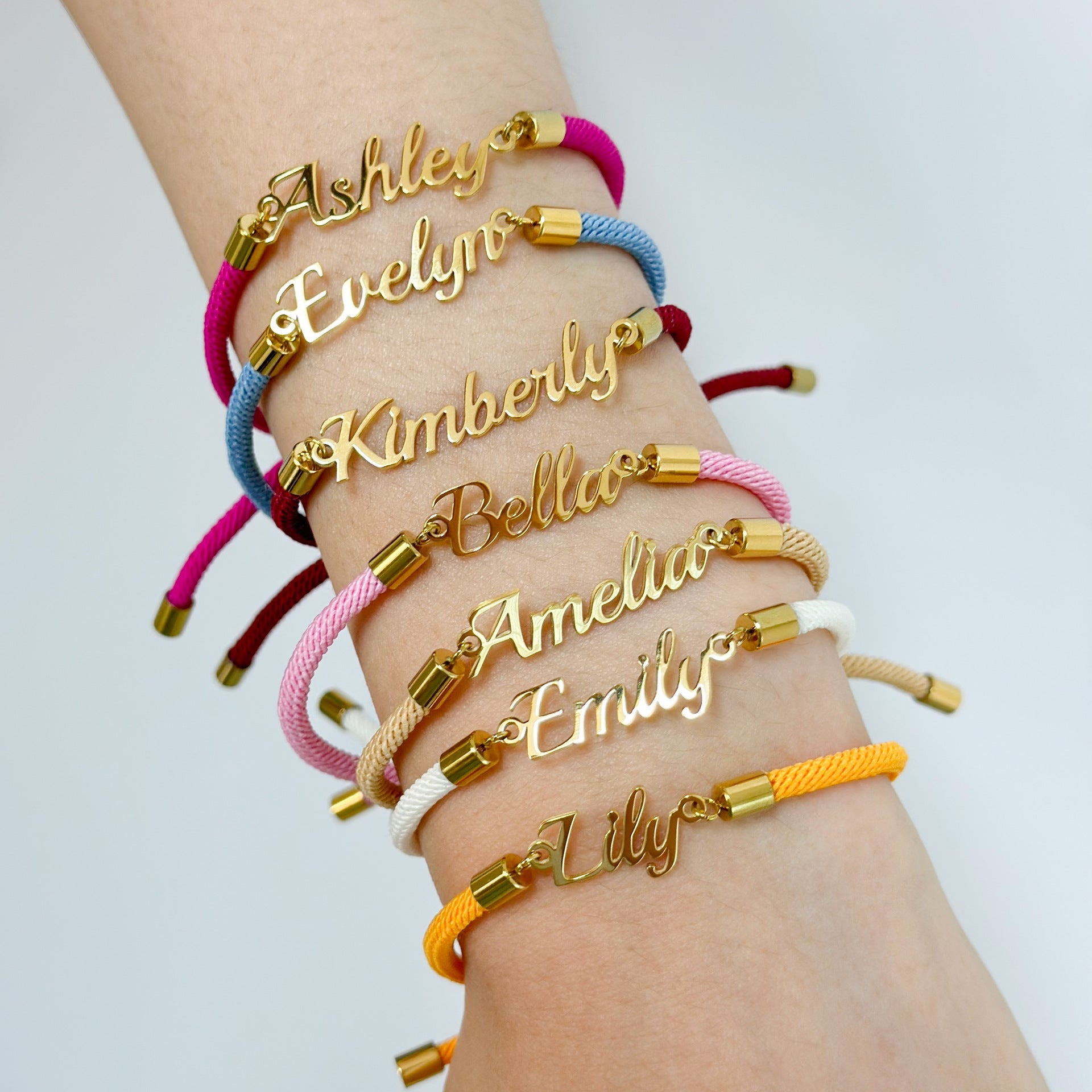 Personalized Colorful Rope Chain Custom Name Bracelet Personalized Adjustable Name Jewelry For Girls A&S Collection