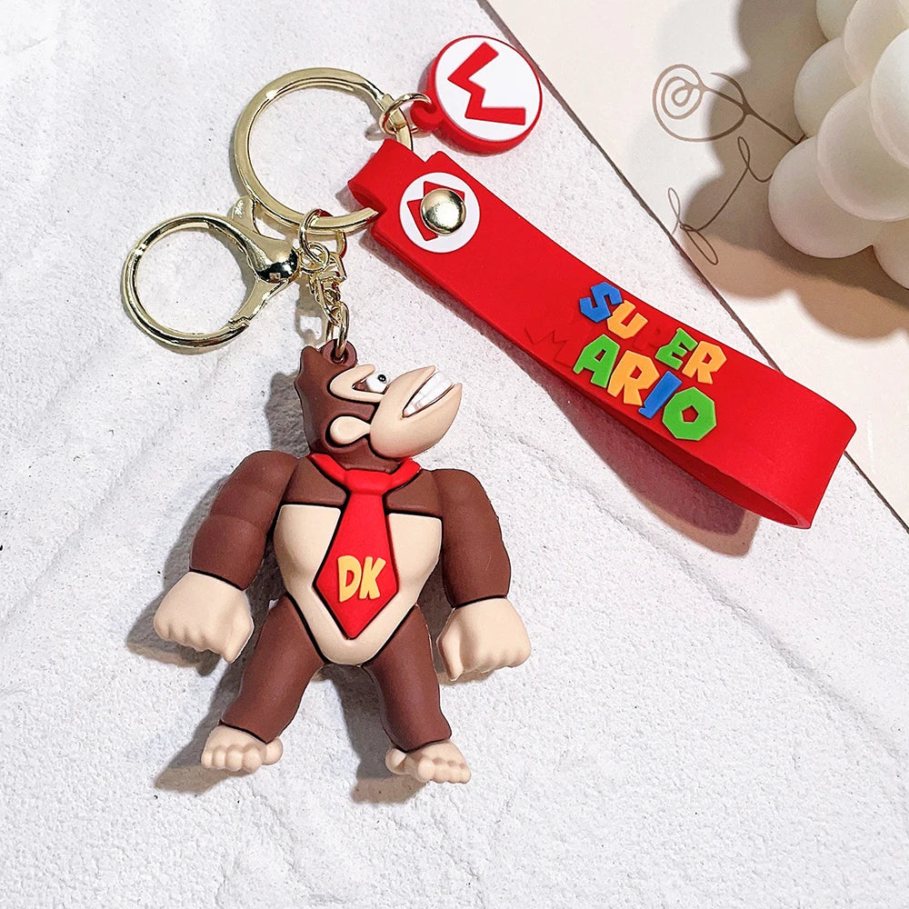 Game Super Mario Bros Keychain Anime Figure Car Decoration Backpack Pendant Accessories Kids Toy Christmas Birthday Gifts gsmFI