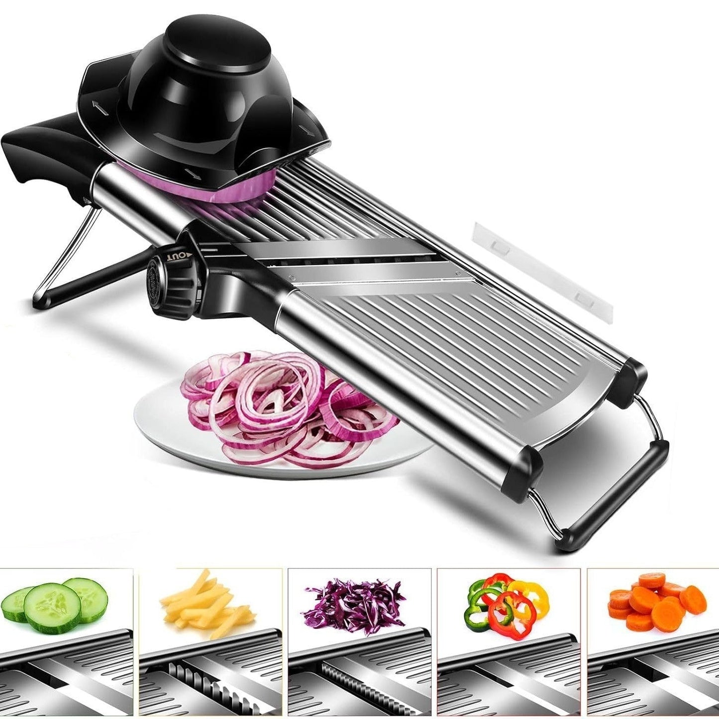 Stainless Steel Chopper Set Mandolin Grater Slicer Cut Resistant Gloves A&S Collection
