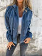 Corduroy Hooded Zip-up Jacket With Pockets Fashion Casual Drawstring Tops Outerwear Women's Clothing CJ