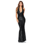 Elegant summer dress: deep V halter design with a holiday-style long fishtail silhouette A&S Collection