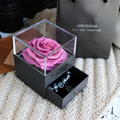 Eternal Flower Rose Jewelry Box for Birthday Presents Valentines Day Wedding Gift A&S Collection
