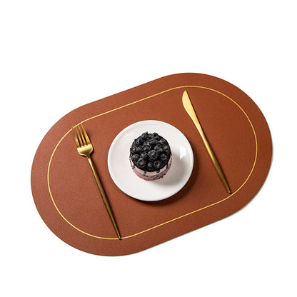 Elegant Double-sided Leather Mat: Thickened, Anti-Skid, and Heat-Resistant - Perfect for Protecting Your Table and Enhancing Dining Experiences A&S Collection