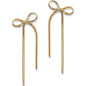 Stainless Steel Jewelry Wholesale: Non-tarnish Herringbone Bow Earrings, Hypoallergenic 18k Gold Plated Ribbon Bowknot Earrings CJ