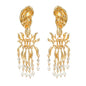 Retro earrings Women's exaggerated alloy imitation pearl fringe earrings pendant jewelry A&S Collection