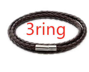 Personalized Mens Braided Genuine Leather Bracelet Stainless Steel Custom Beads Name Charm Bracelet For Men With Family Names A&S Collection