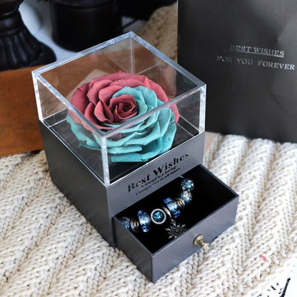 Eternal Flower Rose Jewelry Box for Birthday Presents Valentines Day Wedding Gift A&S Collection