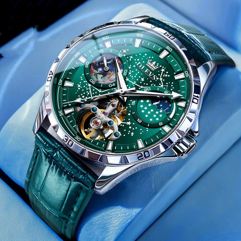 Fashion Starry Sky Mechanical Watch Business Hollow Waterproof Men A&S Collection