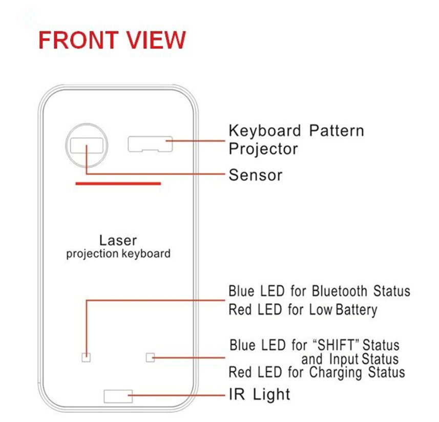 LEING FST Virtual Laser Keyboard Bluetooth Wireless Projector Phone Keyboard For Computer Pad Laptop With Mouse Function A&S Collection