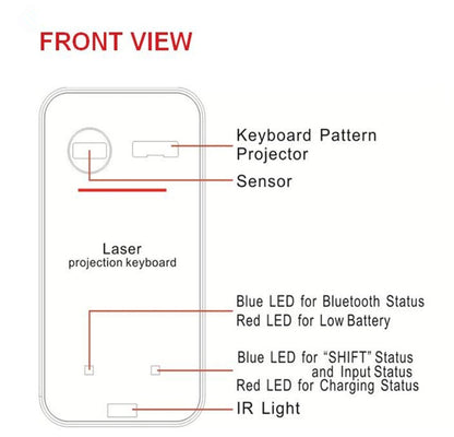 LEING FST Virtual Laser Keyboard Bluetooth Wireless Projector Phone Keyboard For Computer Pad Laptop With Mouse Function A&S Collection