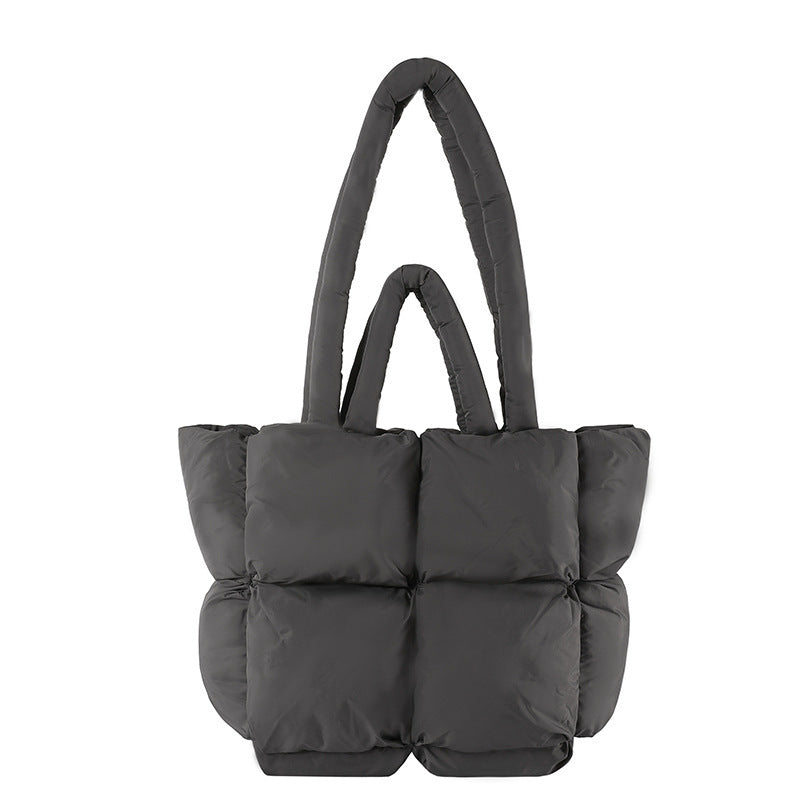 New Tote bag Puffer bag Quilted Bag women's large capacity soft advanced feeling filled cotton bag foreign style all underarm shoulder bag A&S Collection