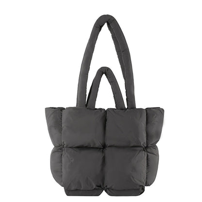 New Tote bag Puffer bag Quilted Bag women's large capacity soft advanced feeling filled cotton bag foreign style all underarm shoulder bag A&S Collection