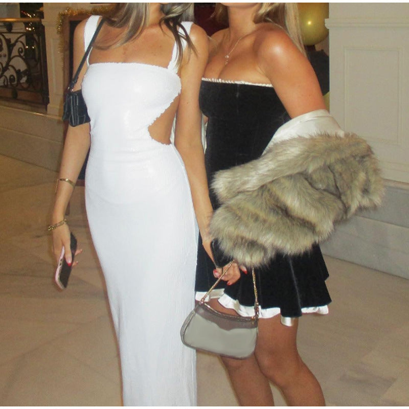 Square Collar Sequin Dresses - Shop Now! CJ