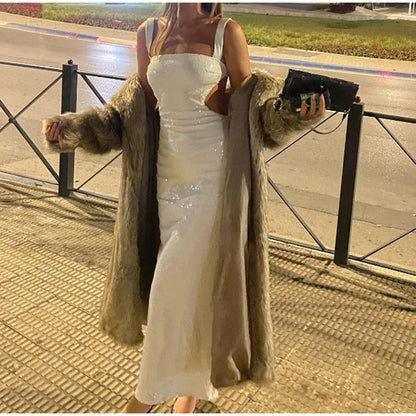 Square Collar Sequin Dresses - Shop Now! CJ