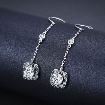 Light Luxury Long Copper Plated Zircon Earrings A&S Collection
