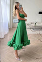 Fashion Suspenders Large Flower Swing Three-dimensional Flower A- Line Skirt Womens Clothing CJ