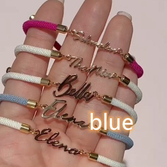 Personalized Colorful Rope Chain Custom Name Bracelet Personalized Adjustable Name Jewelry For Girls A&S Collection