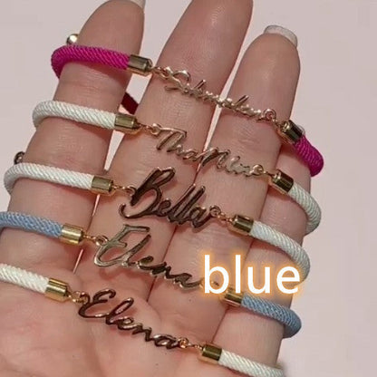 Personalized Colorful Rope Chain Custom Name Bracelet Personalized Adjustable Name Jewelry For Girls A&S Collection