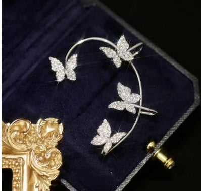 Fashion Earring Butterfly Ear Clip And Ear Hook Jewelry CJ