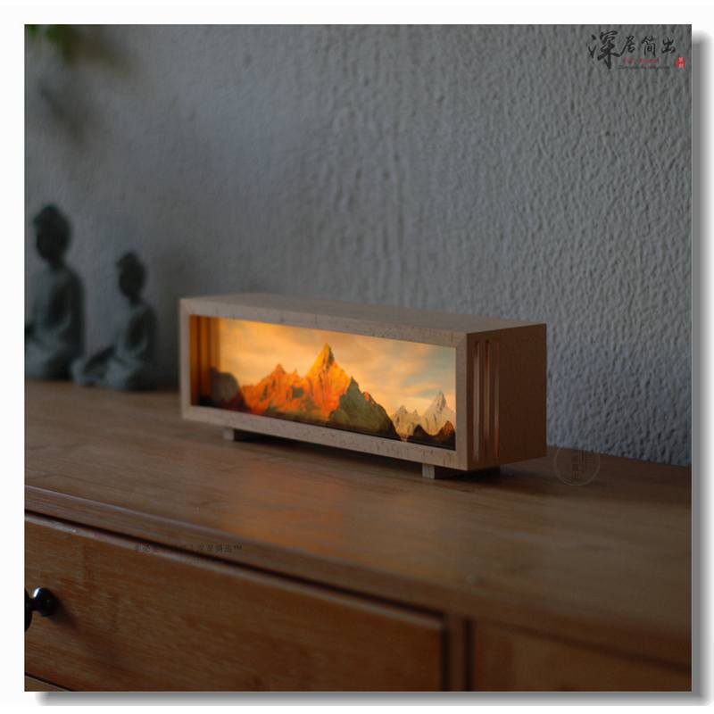 Sunshine Jhan night light Meri Snow Mountain cultural and creative desktop atmosphere light Qianlijiangshan charging pat light Hypersku