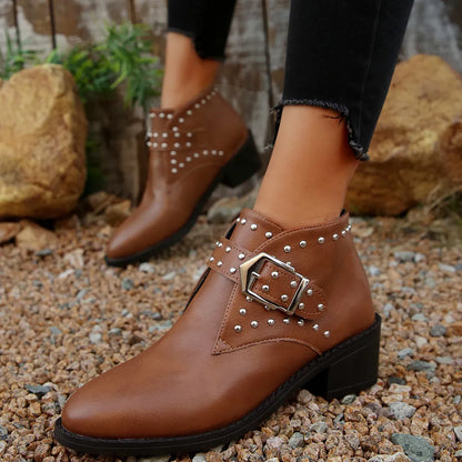 Studded Buckle Chelsea Boots.