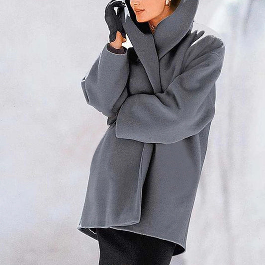 Stylish autumn-winter hooded fur coat: multi-color, round neck, and loose fit, double-sided for versatility A&S Collection