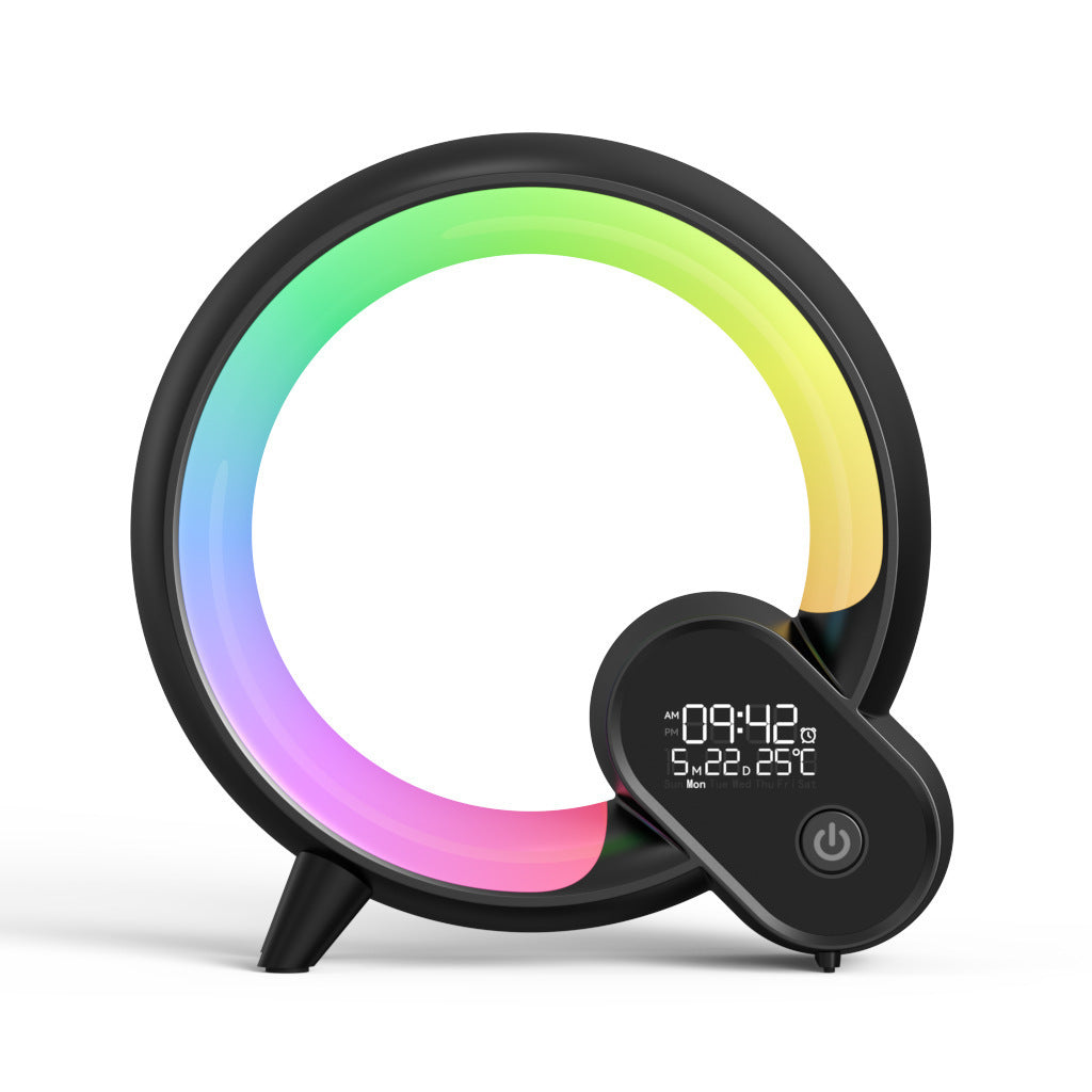 Creative Q Light Analog Sunrise Digital Display Alarm Clock Bluetooth Audio Intelligent Wake-up Q Colorful Atmosphere Light A&S Collection