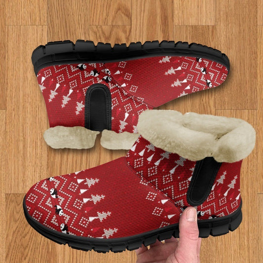 Festive ankle boots: winter-ready with stylish prints and cozy cotton. A&S Collection