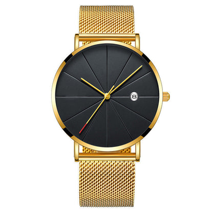 Creative Waterproof Quartz Watch for Men: Simple Calendar Design A&S Collection