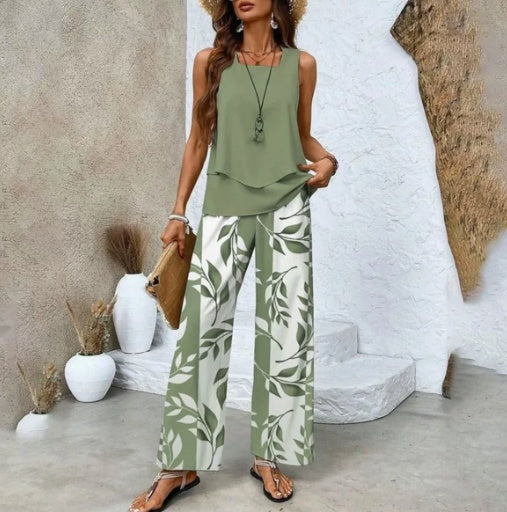 "Sleeveless Vest Pant Suit CJ