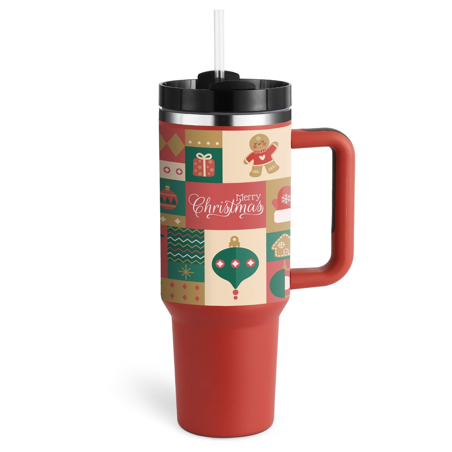 40 Oz Tumbler With Handle Straw Insulated, Stainless Steel Spill Proof Vacuum Coffee Cup Tumbler With Lid Tapered Mug Gifts For Valentine Lover Suitable For Car Gym Office Travel A&S Collection