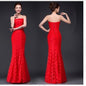 Long dress fuchsia and white lace trailing sexy bride wedding dress A&S Collection