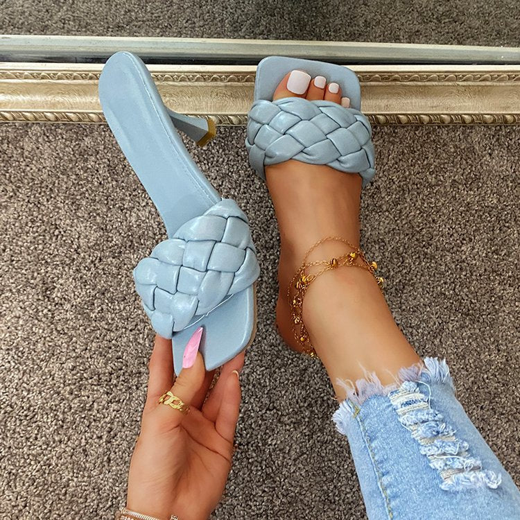 Sexy high-heeled woven sandals in European and American styles, comfortable in large sizes. A&S Collection