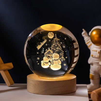 Luminous Starry Sky And Planets Moon Moon Crystal Ball Small Night Lamp Projection Ambience Light Creative Gift New Strange Gift A&S Collection