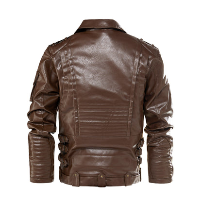 Motorcycle Leather Jacket, Punk Style PU Jacket A&S Collection