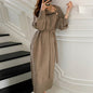 French style with coat under sweater long over the knee knit dress women A&S Collection